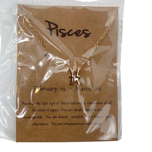 2/$30 Astrology Necklace Pisces Gold Tone Constellation Necklace Gift Simple - Picture 6 of 7